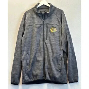 Chicago Blackhawks Men's 2XL Mindset Full‎ Zip Jacket by G-III Sports Charcoal